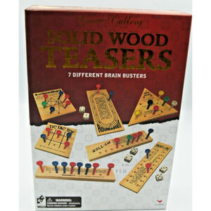 Cardinal Solid Wood Teasers Game 7 Different Brain Busters‎ Games in Box